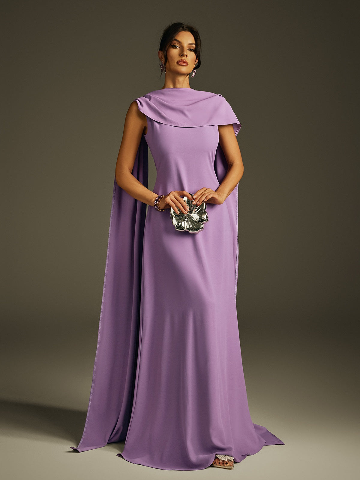 Shawl Sleeveless Maxi Dress