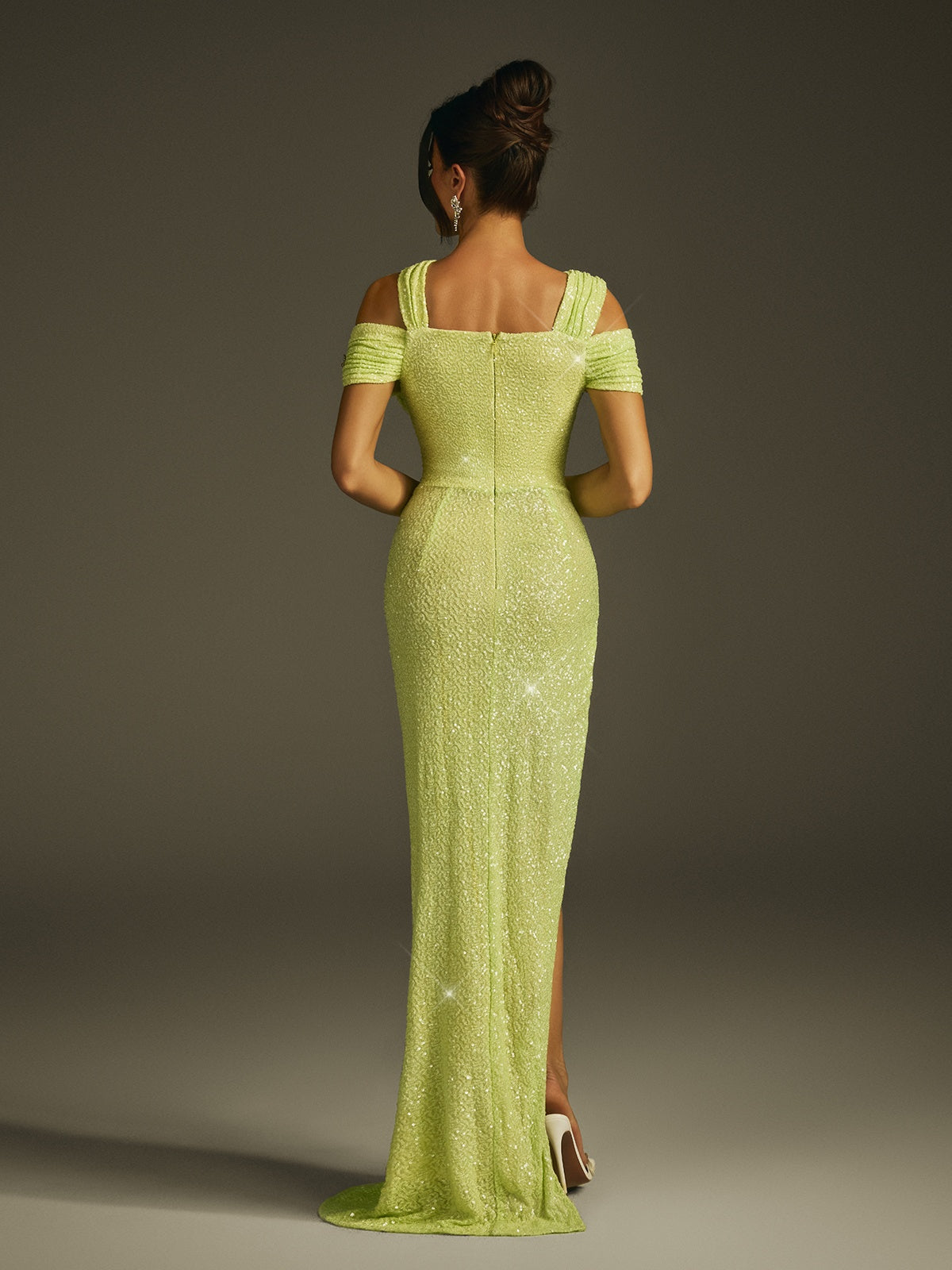 Cutout Sequin Split Maxi Dress