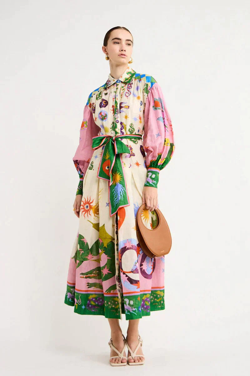 Dinora Printed Dress for Women Minimalist Chic Style