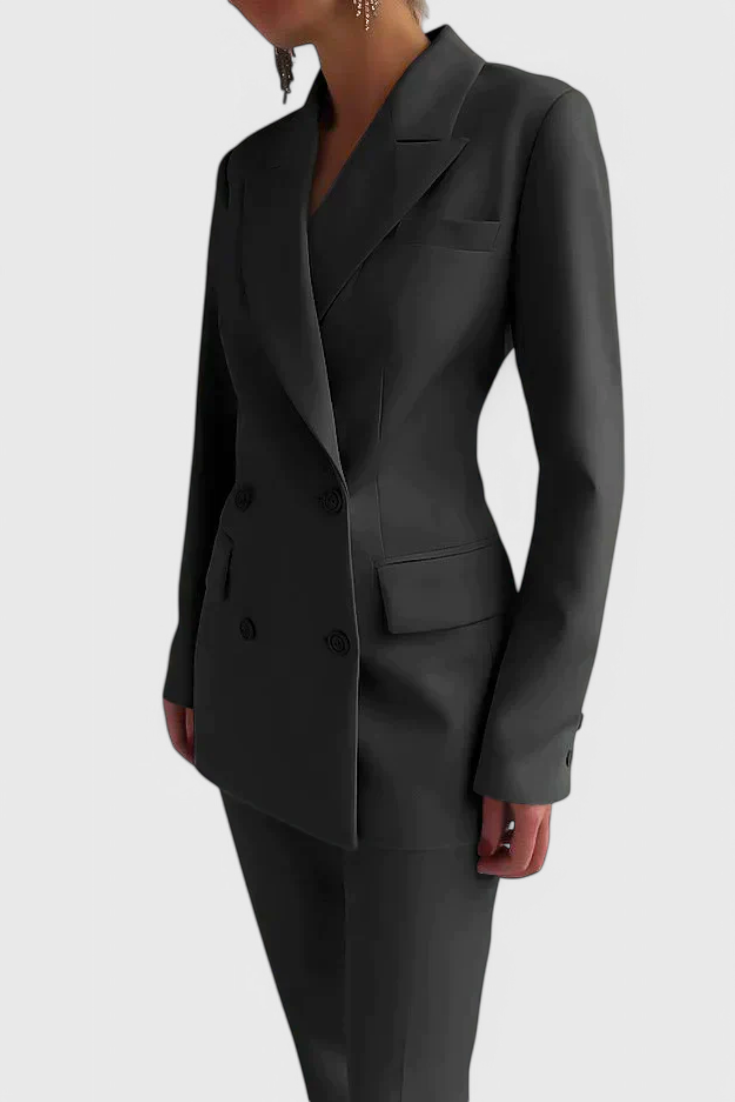 Peak Lapel Double-Breasted Blazer and Tailored Trouser Set 4