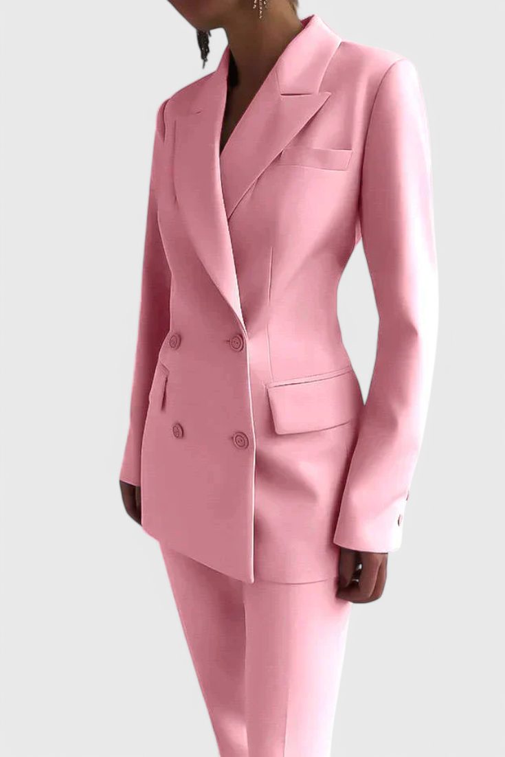 Peak Lapel Double-Breasted Blazer and Tailored Trouser Set 6