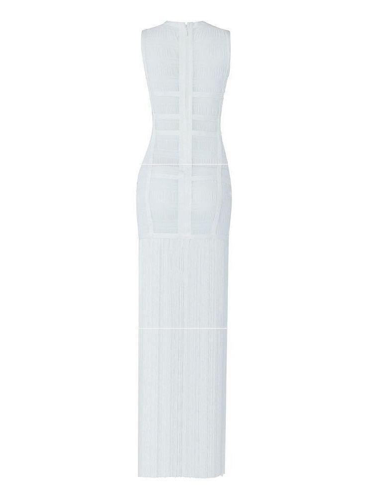 Julie Bustier Fringed Midi Dress