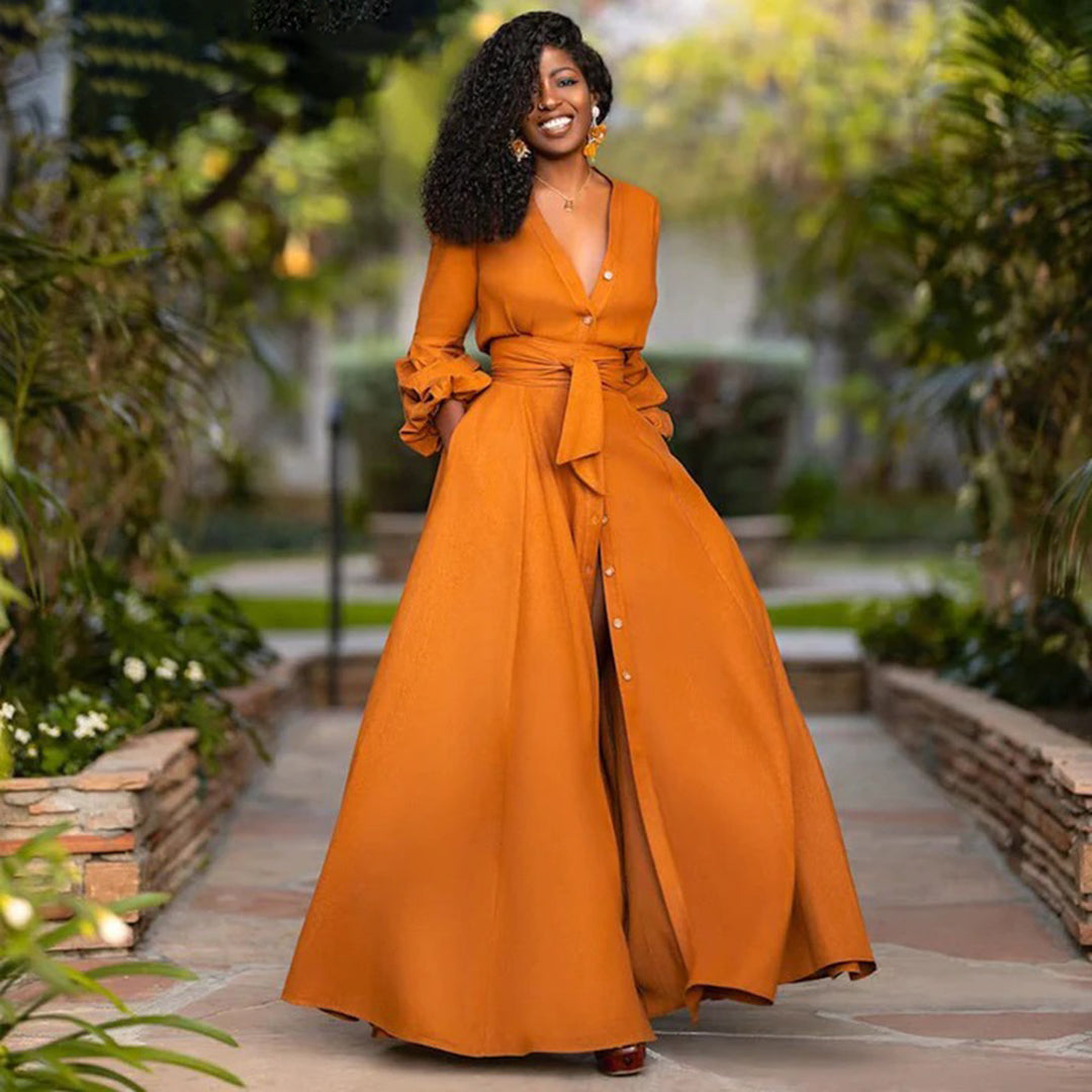 Mirabel Long Summer Dress for Women Brunch Outfit Idea