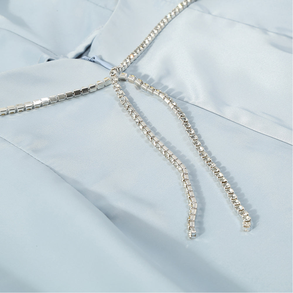 Strappy Sleeveless Drill Chain Bodycon Jumpsuit