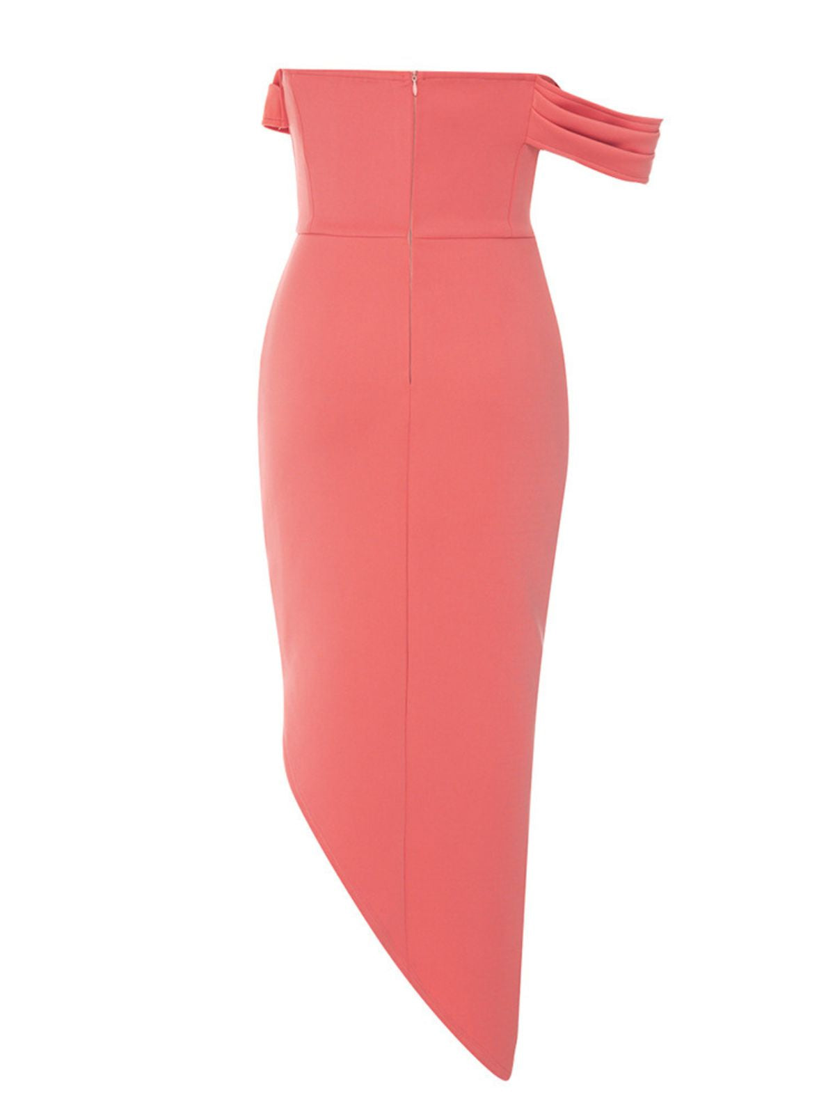 One Shoulder Draped Corset Ruched High Slit Midi Dress