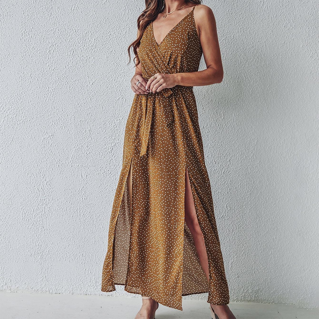 Nilay Maxi Dress with Slit for Women Wedding Guest Look