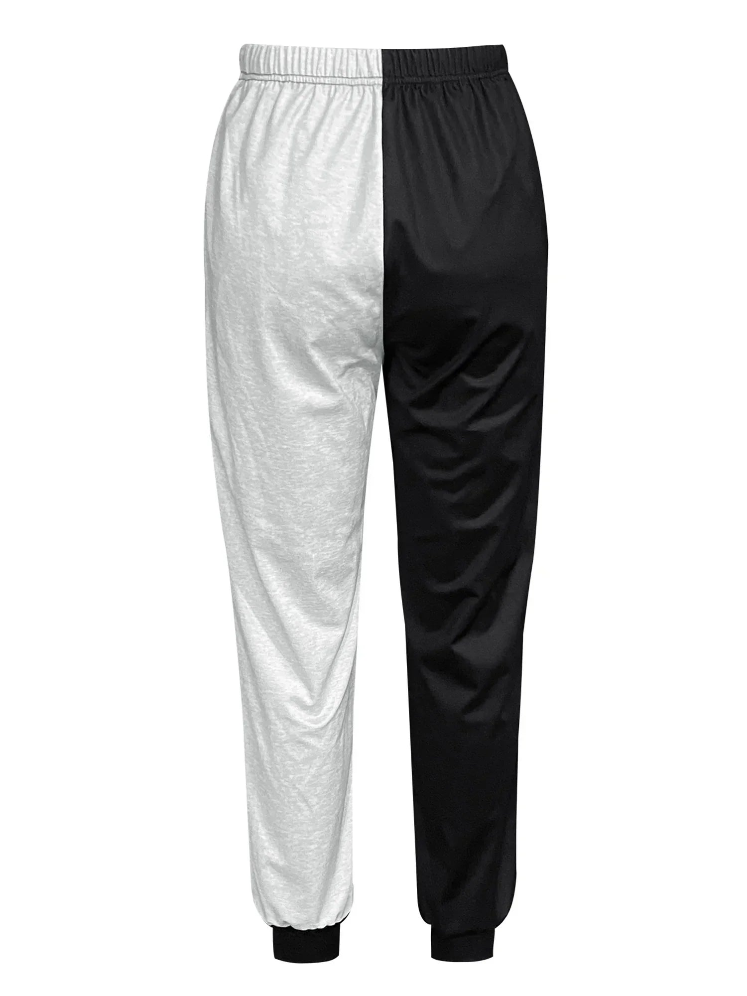 Color Block Jogger Letter Patchwork Print Knitting Casual Slant Pocket Pants