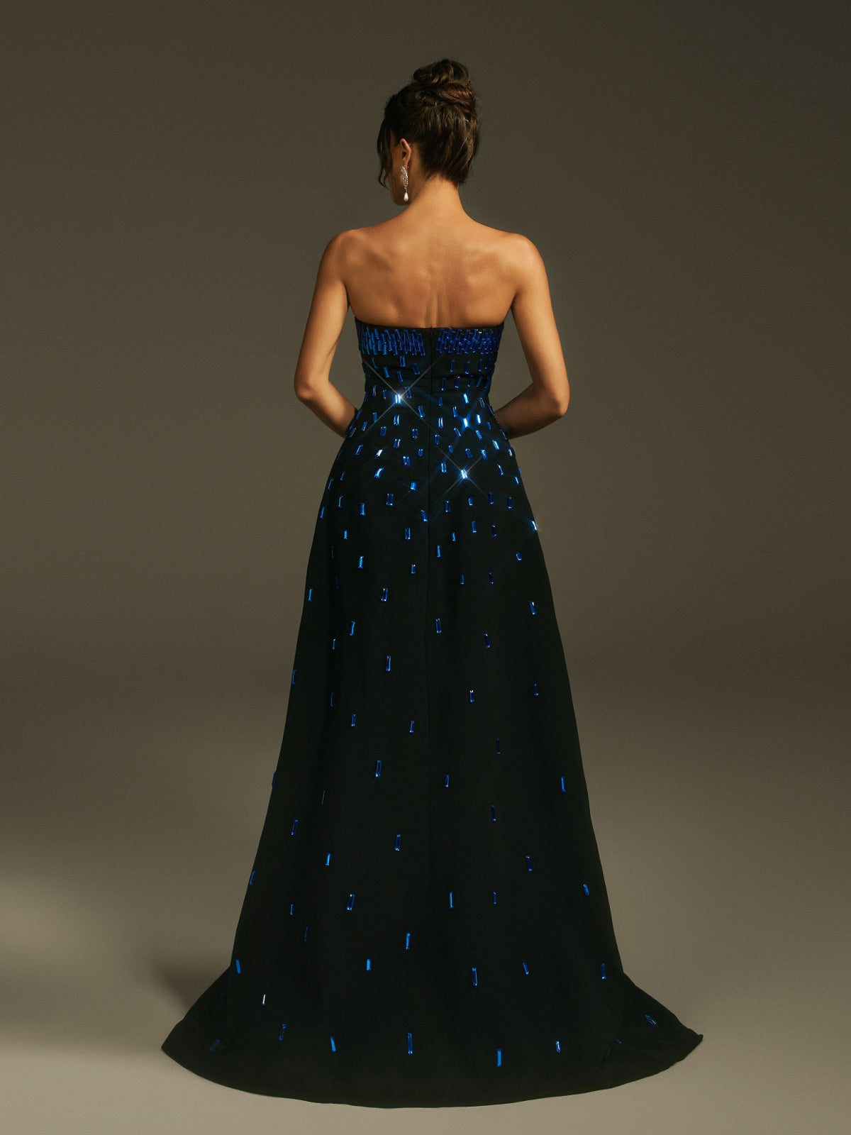 Strapless Crystal Maxi Dress