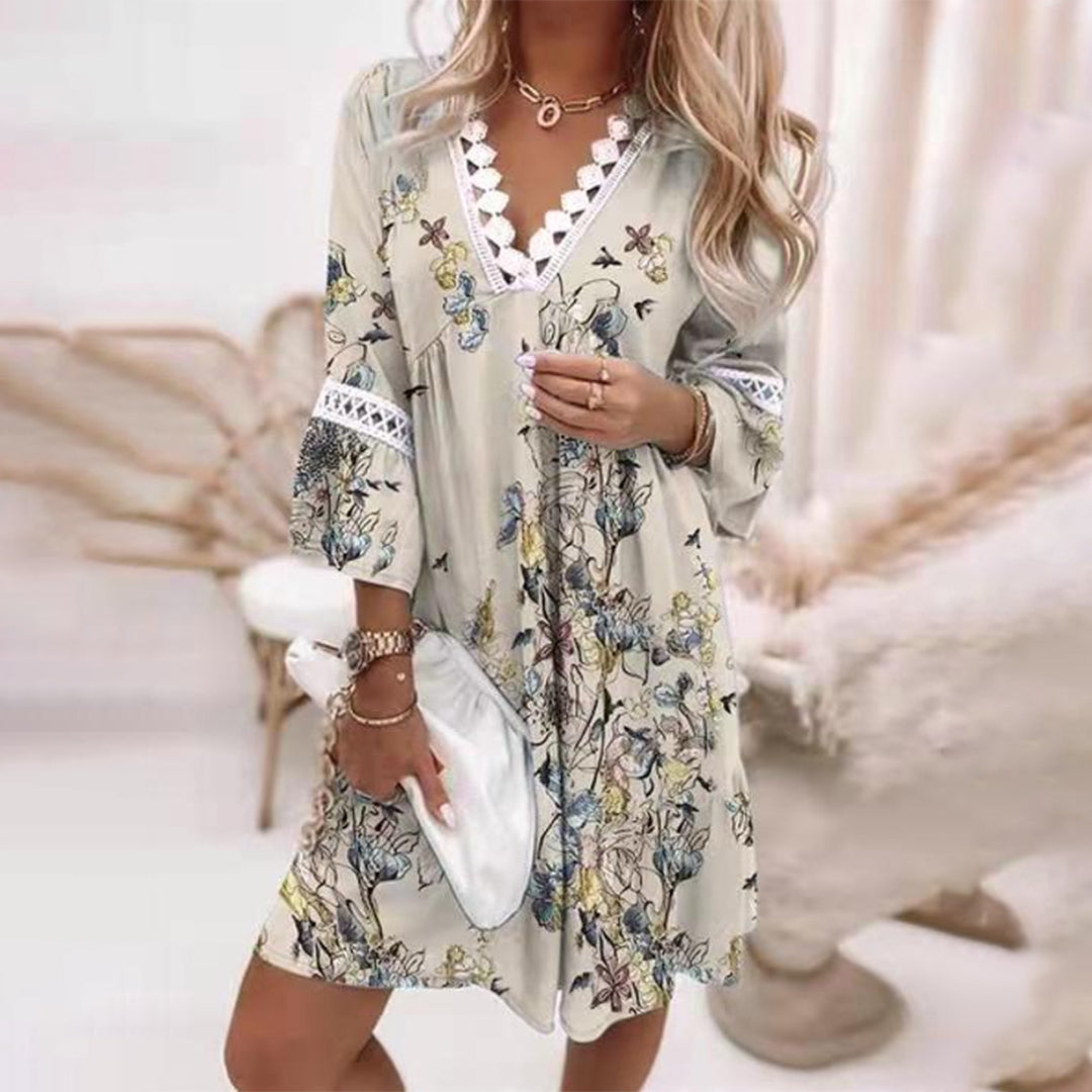 Eugenia Exclusive Fashionable Printed Loose Dress Elevated Occasion Wear