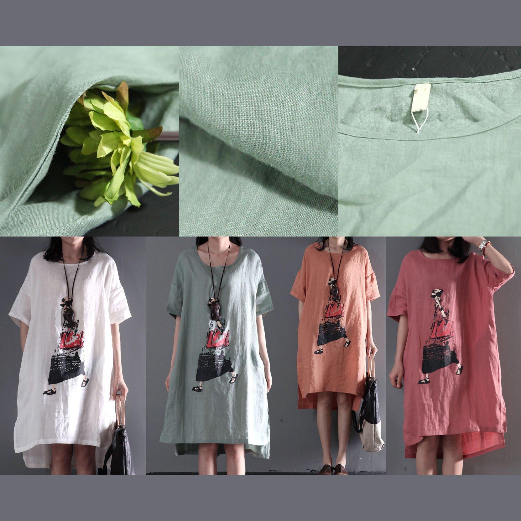 Light green linen maxi dresses summer casual dress plus size sundress