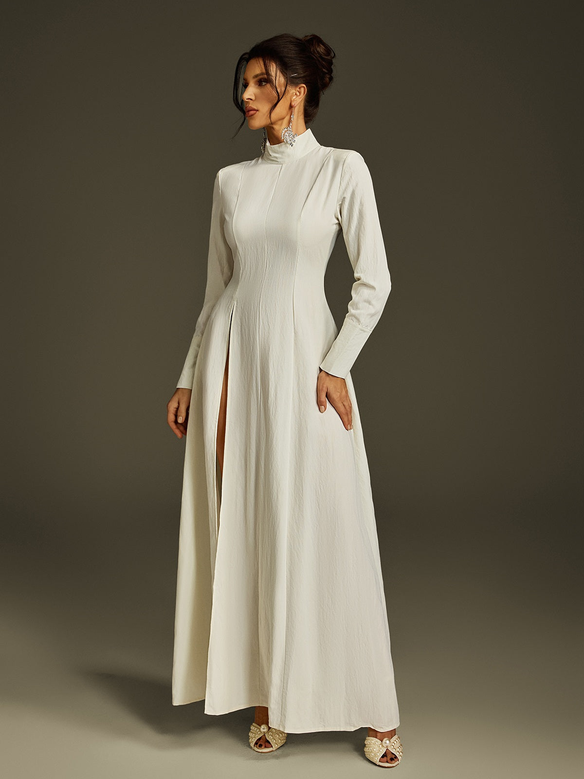 High Neck Split Maxi Dress