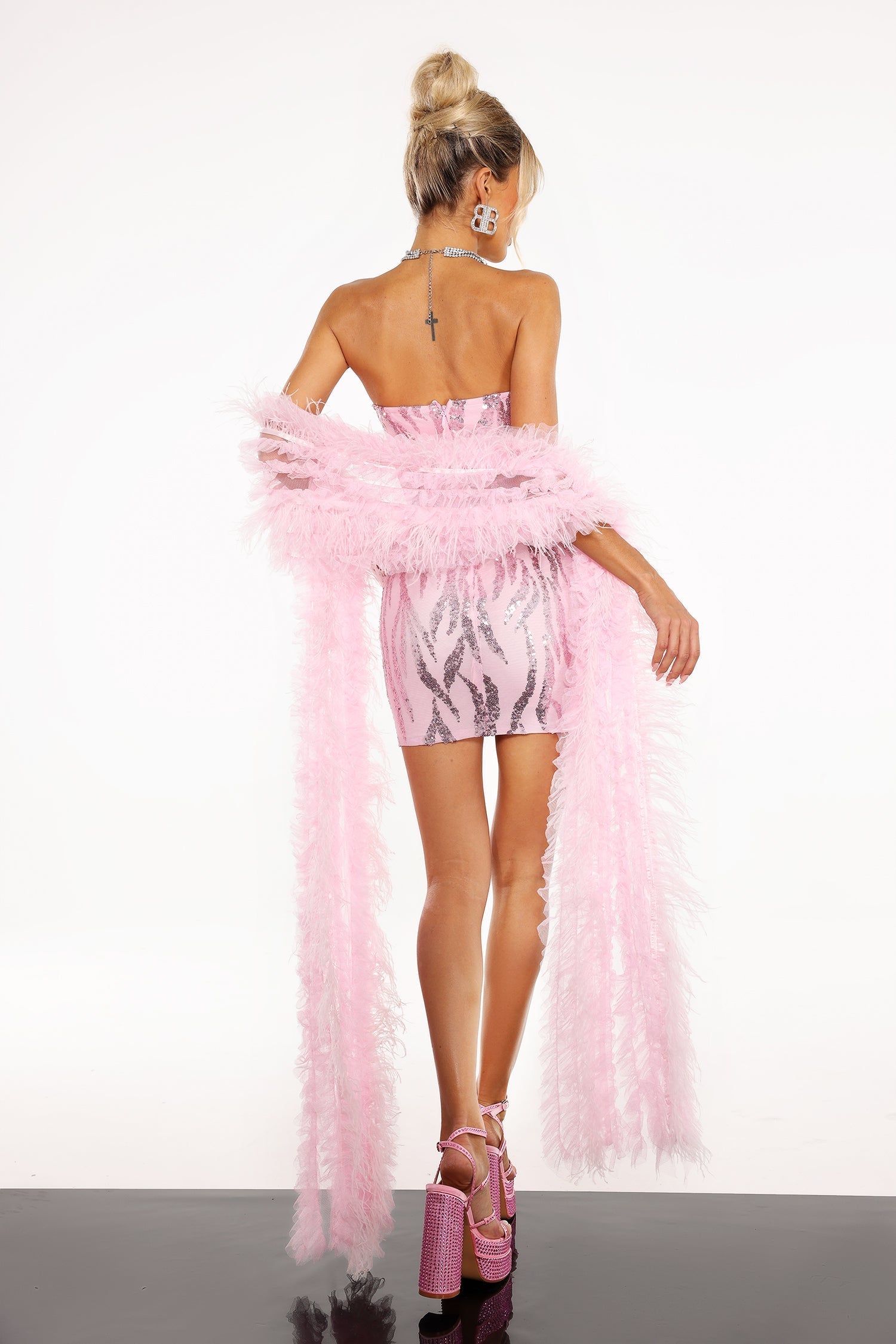 Diamante Strapless Mini Dress