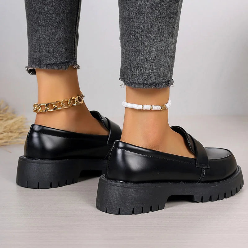 ThickSoled Wedding Formal Business Casual Leather Platform Loafers
