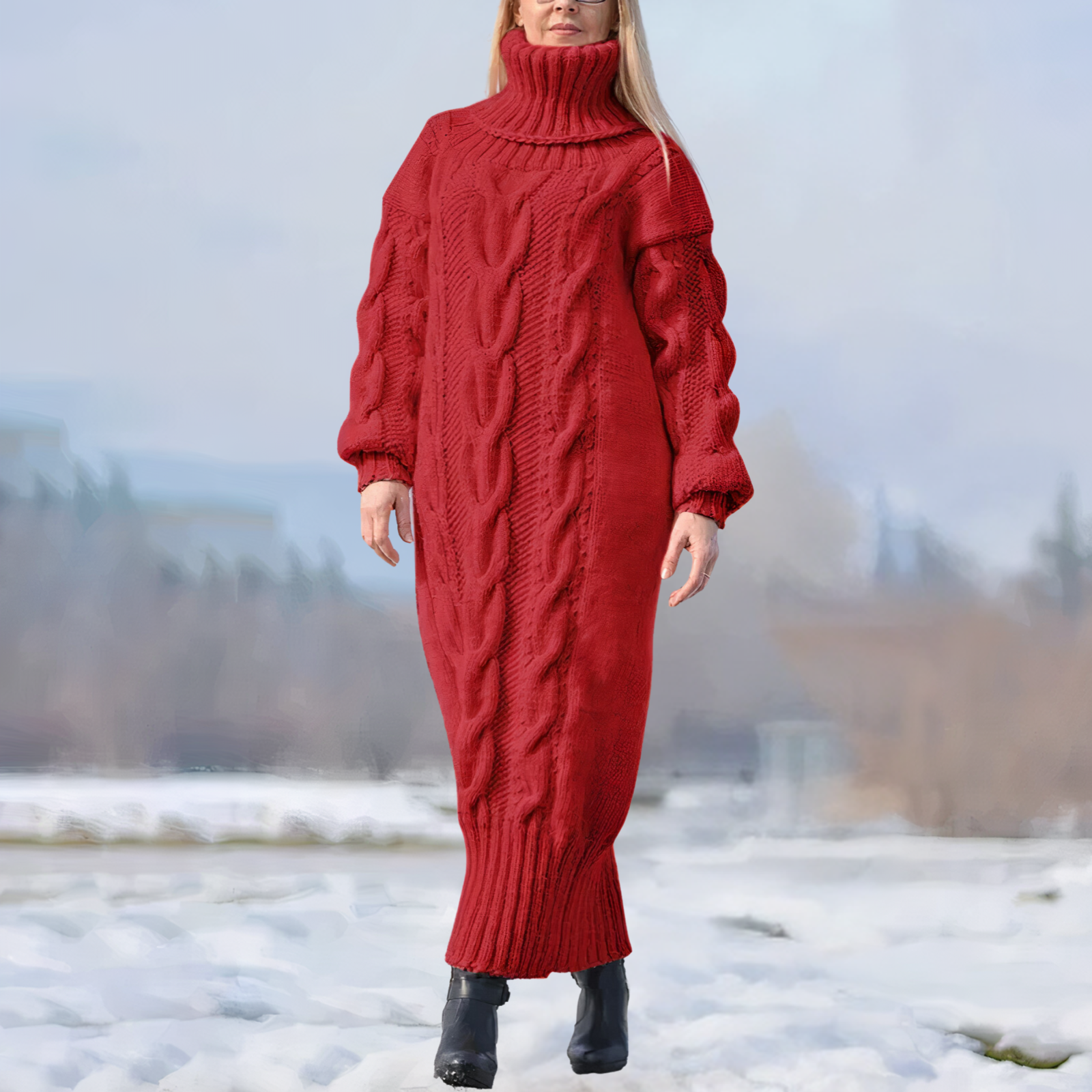 Wilma Premium Twisted Knit Dress Chic Silhouette Collection