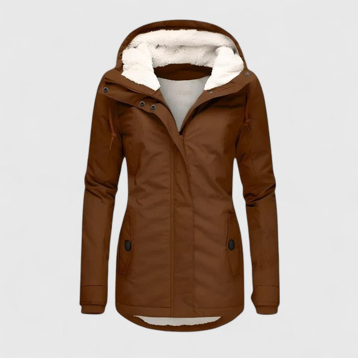 Hooded Fleece-Lined Zip Front Pocket Padded Parka Jacket 3