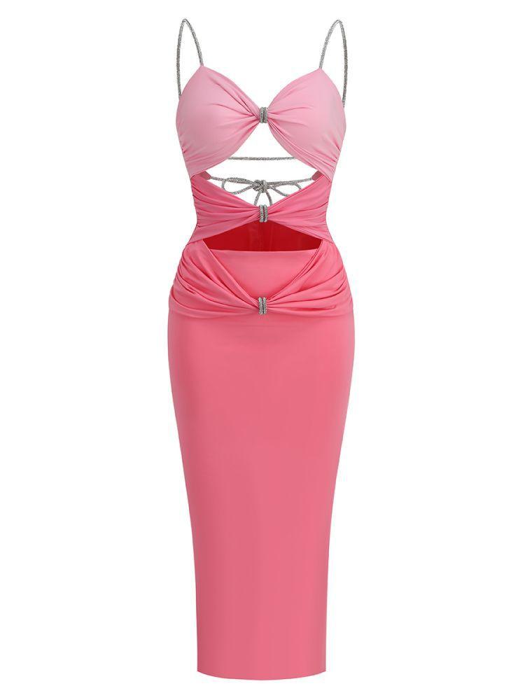 Mariposa Spaghetti Cutout Midi Dress
