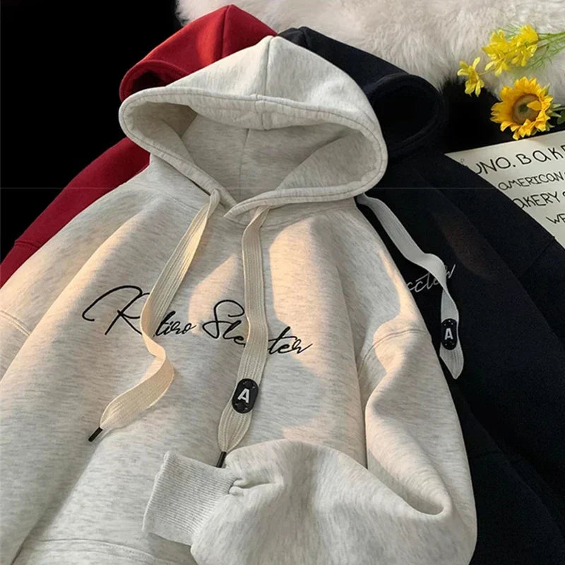 Letter Print Autumn Goth Fashion Hoodie