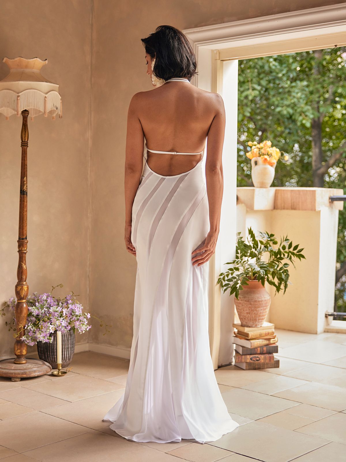Halterneck Satin Maxi Dress