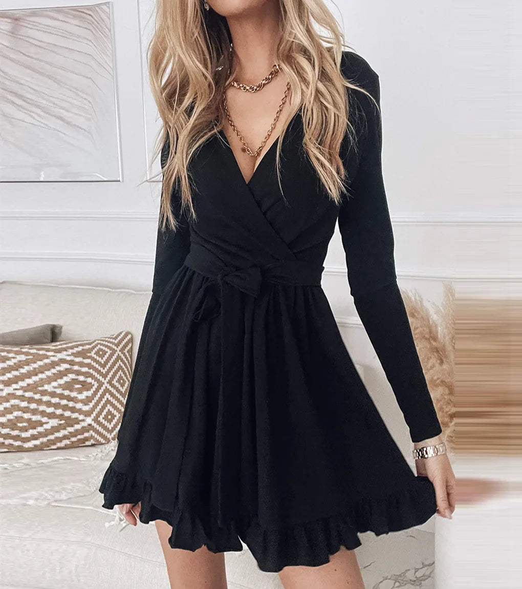 Maxi White Laceup Long Ruffled Casual Midi Dresses
