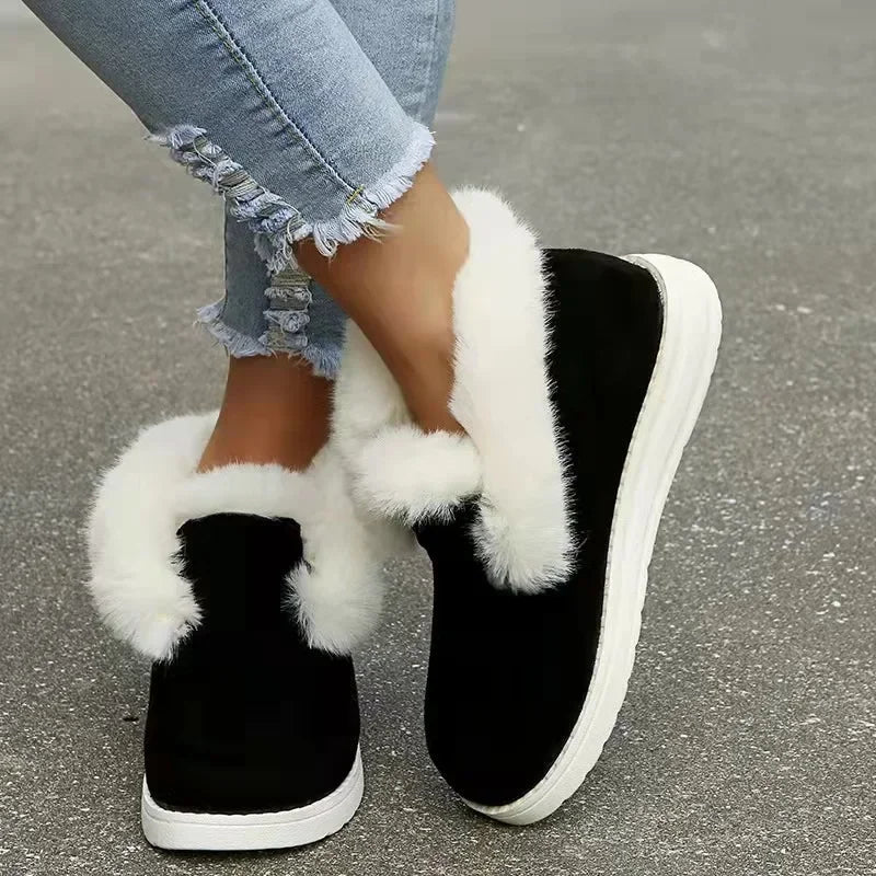 New Comfortable Stylish SlipOn Plush Warm Cozy Ankle Snow Boot