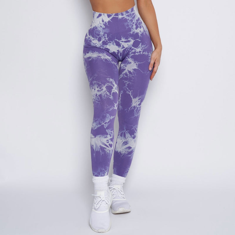 New Lightning Marble Scrunch Butt Leggings Purple 2 / Xs