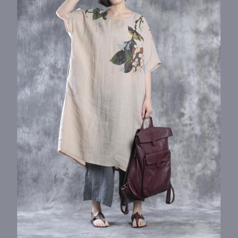 Nude Linen Maxi Dress Plus Size Linen Dresses Floral Caftans