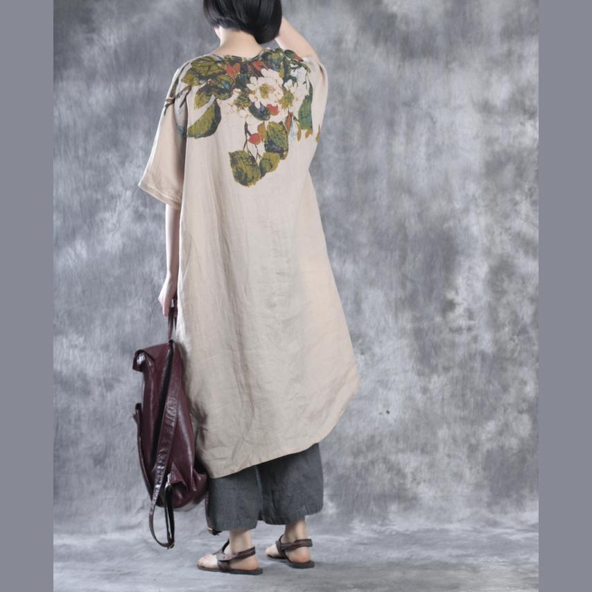 Nude Linen Maxi Dress Plus Size Linen Dresses Floral Caftans