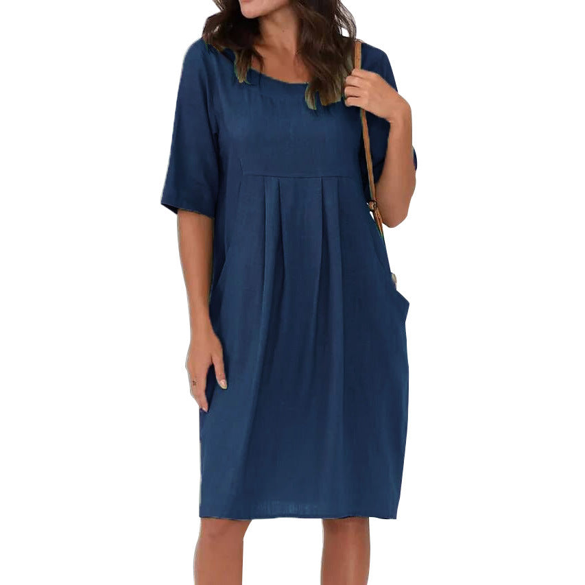 Sharon Boutique Women's Short Sleeved Vintage Dress Premium Wardrobe Essential