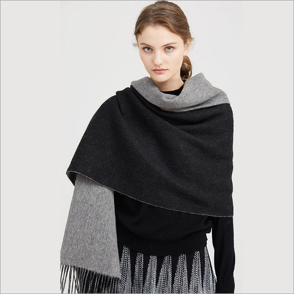 Heavyweight Thickened Purewool Autumn Winter Doublesided Scarf