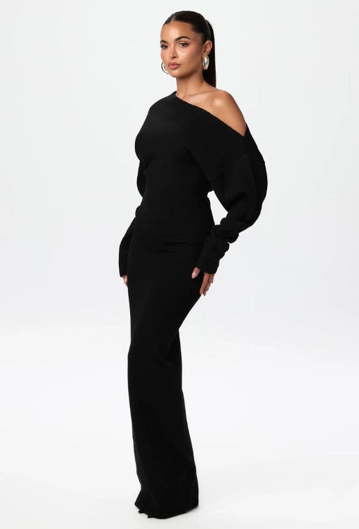 Mysterious Charm Off-Shoulder Maxi Dress