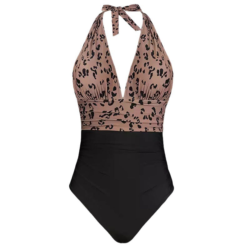 Floral Print Sexy Backless Tether One Piece Ladies Swimsuit Swimwear