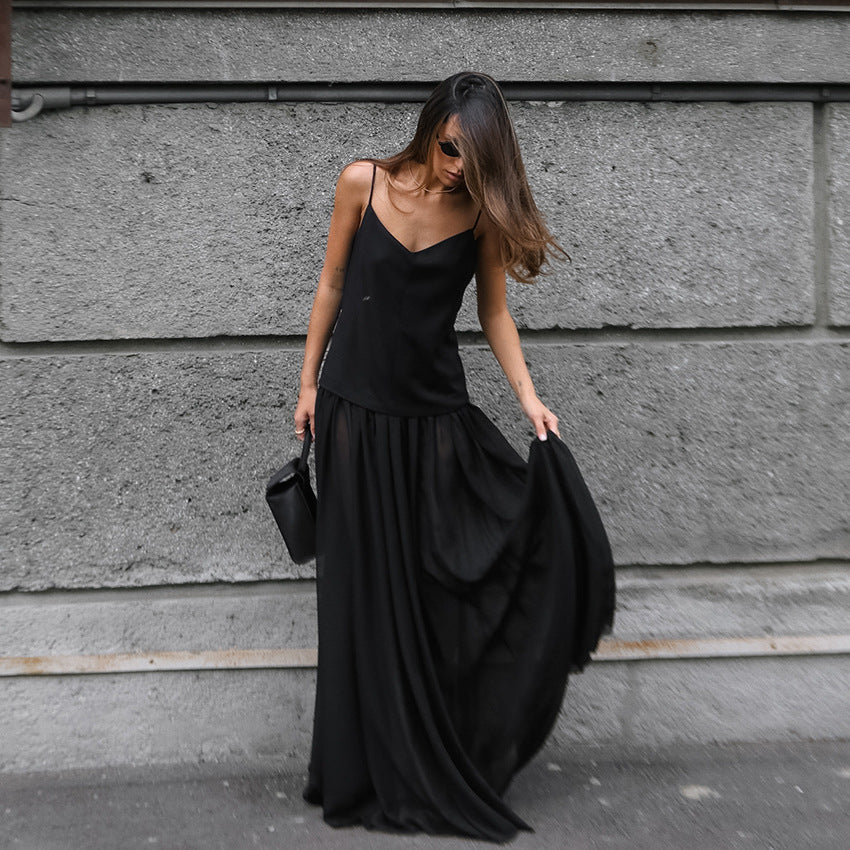 Elegant Design V neck Brace Slim Slimming Elegant Evening Dress French Anklet