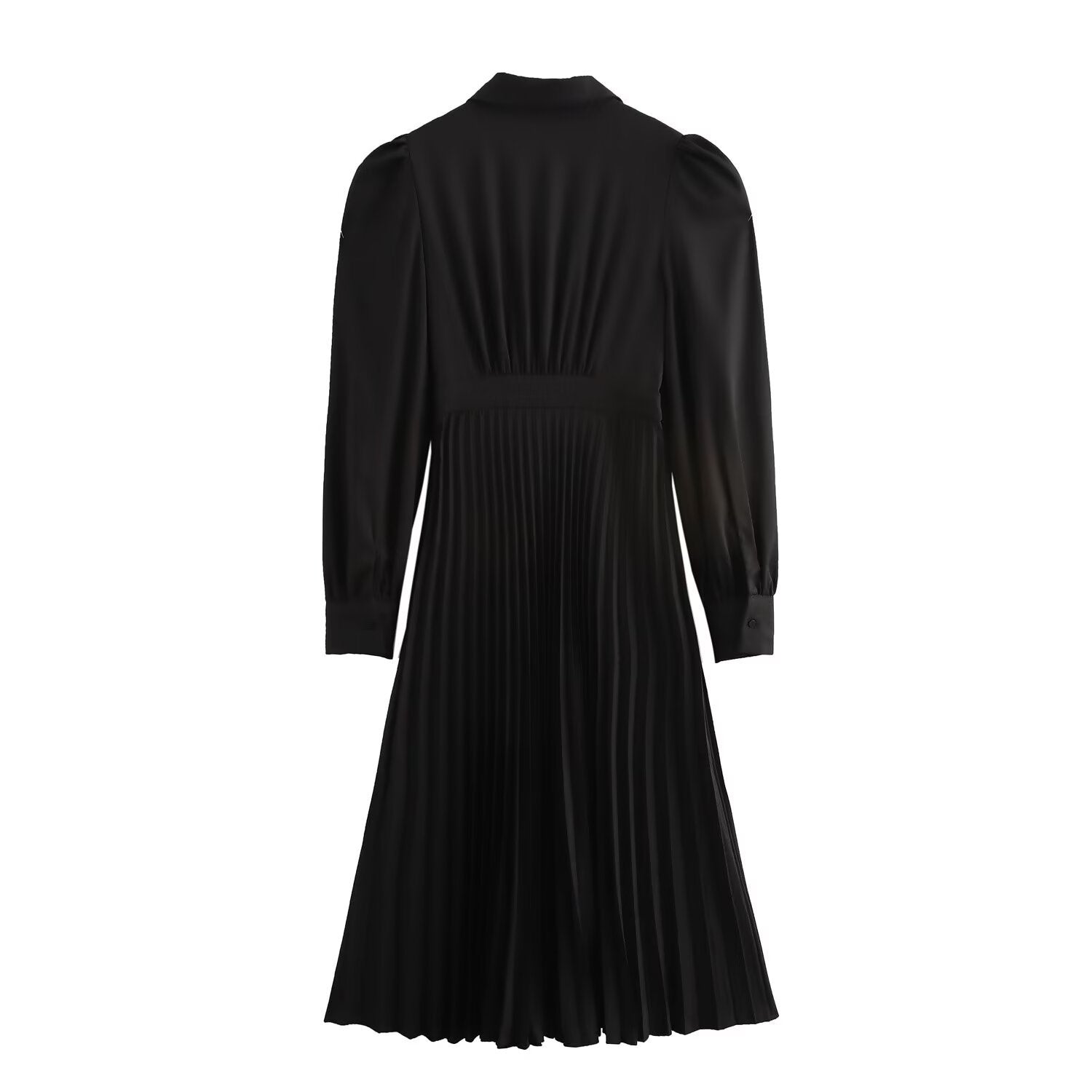 Lace-Up Pleated Midi Dress