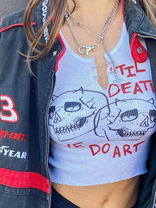 Skull Print Tank Top T shit