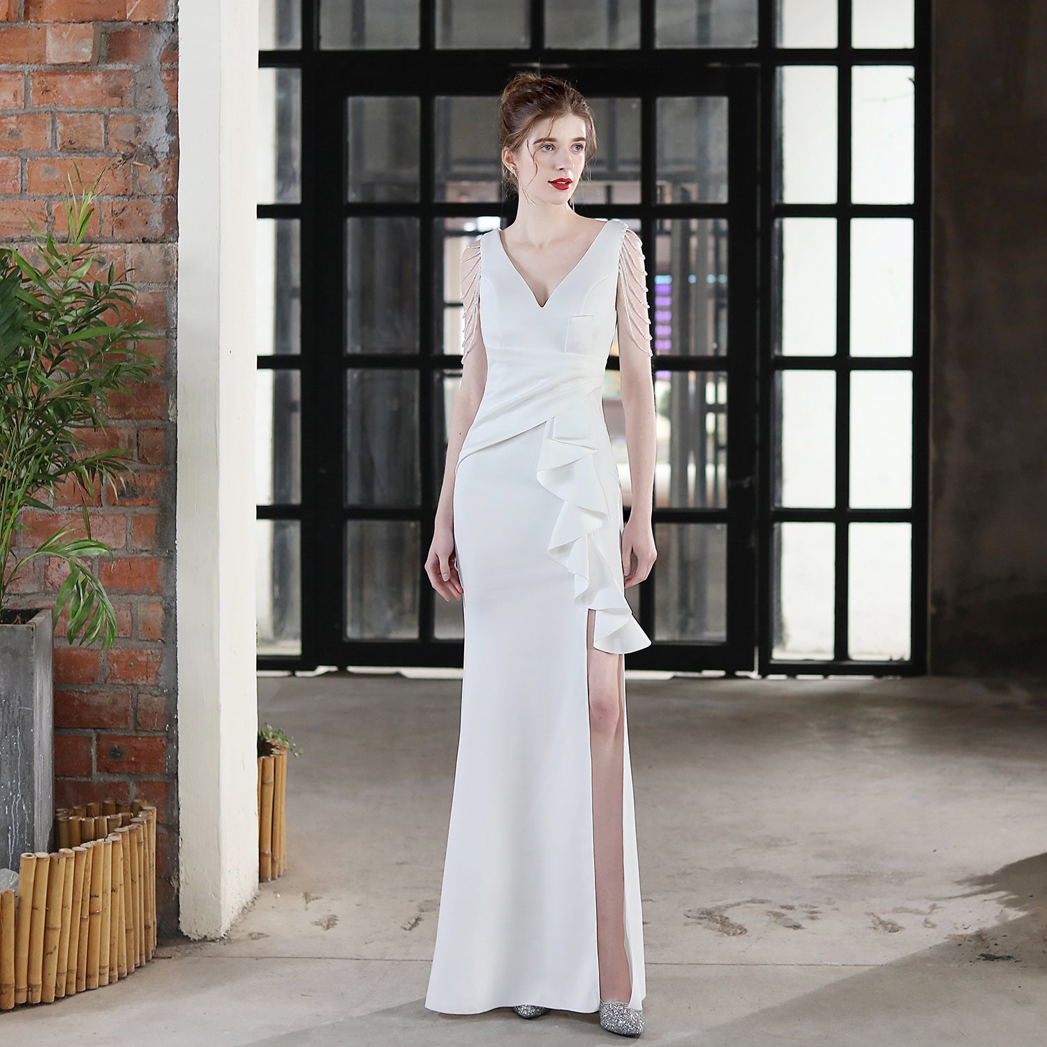 Toast Dress Bride Long Sling Appreciation Dinner Slim-Fit Fishtail Wedding Car Model Exhibition Dress