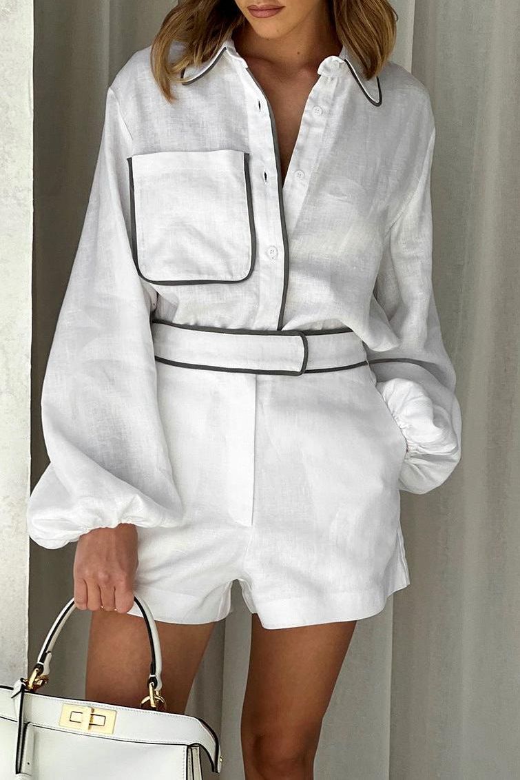 cotton and linen long-sleeved summer suit