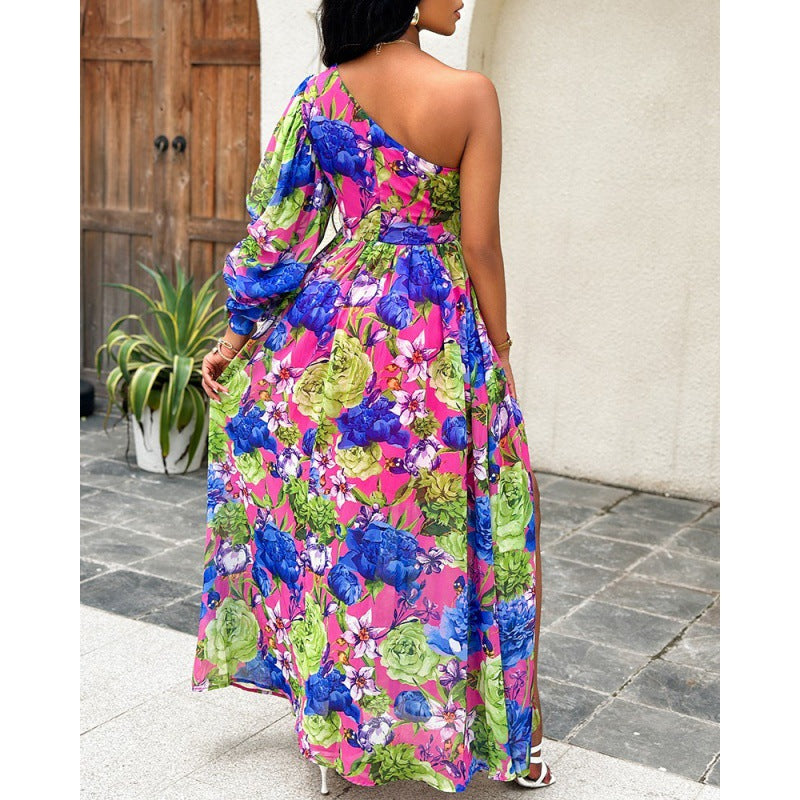 Dulce Boutique Women's Floral One Shoulder Maxi Dress Collection