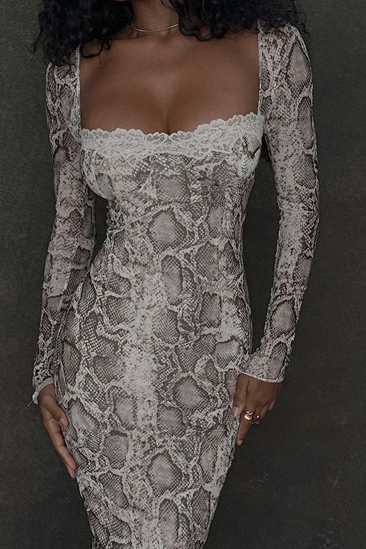 Sexy slim long-sleeved dress