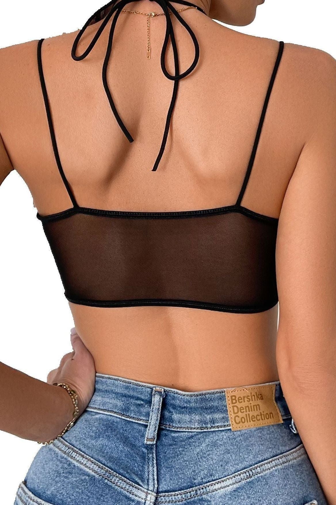 American Mesh Perspective Fishbone Corset top