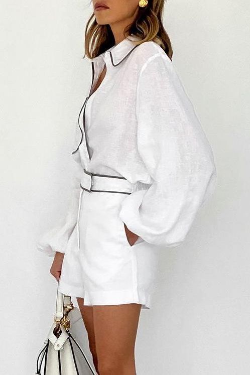 cotton and linen long-sleeved summer suit