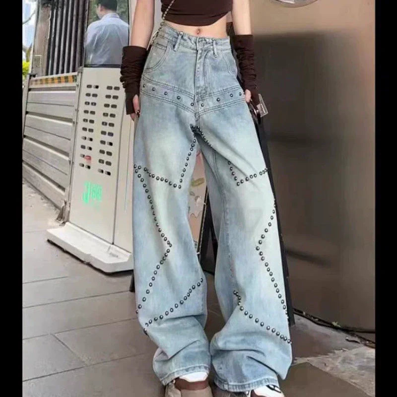 Fake two-piece high-end hot girl denim skirt