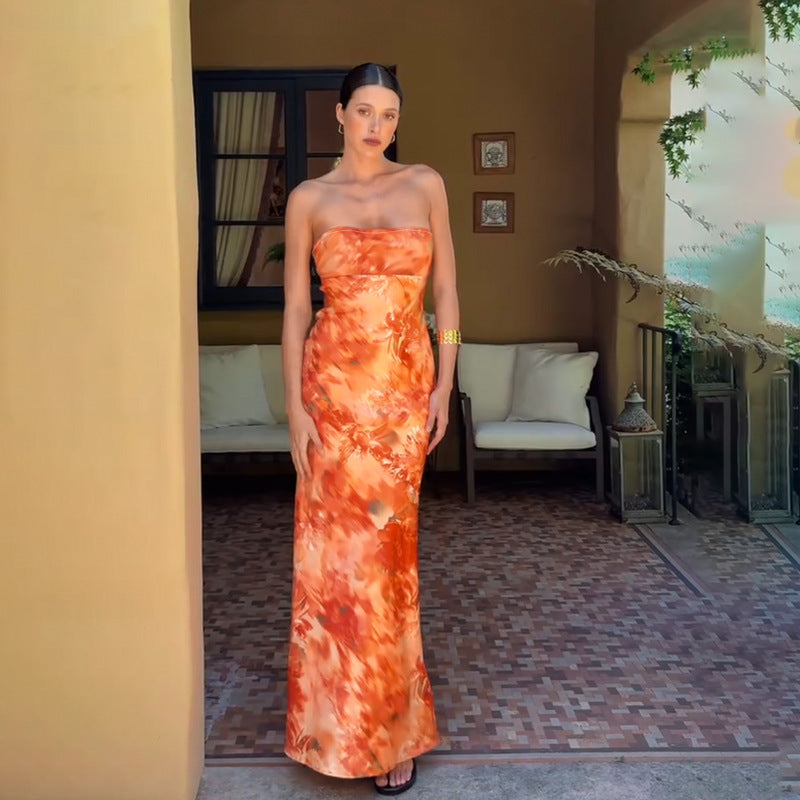 Gerbera Maxi Dress Orange
