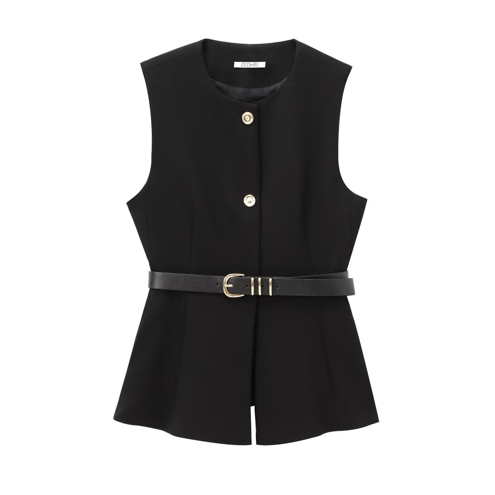 Suede Vest with Belt