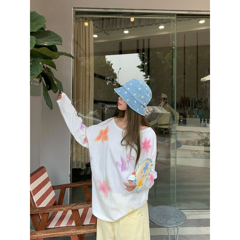 Floral Wide Collar Sheer Cover Up