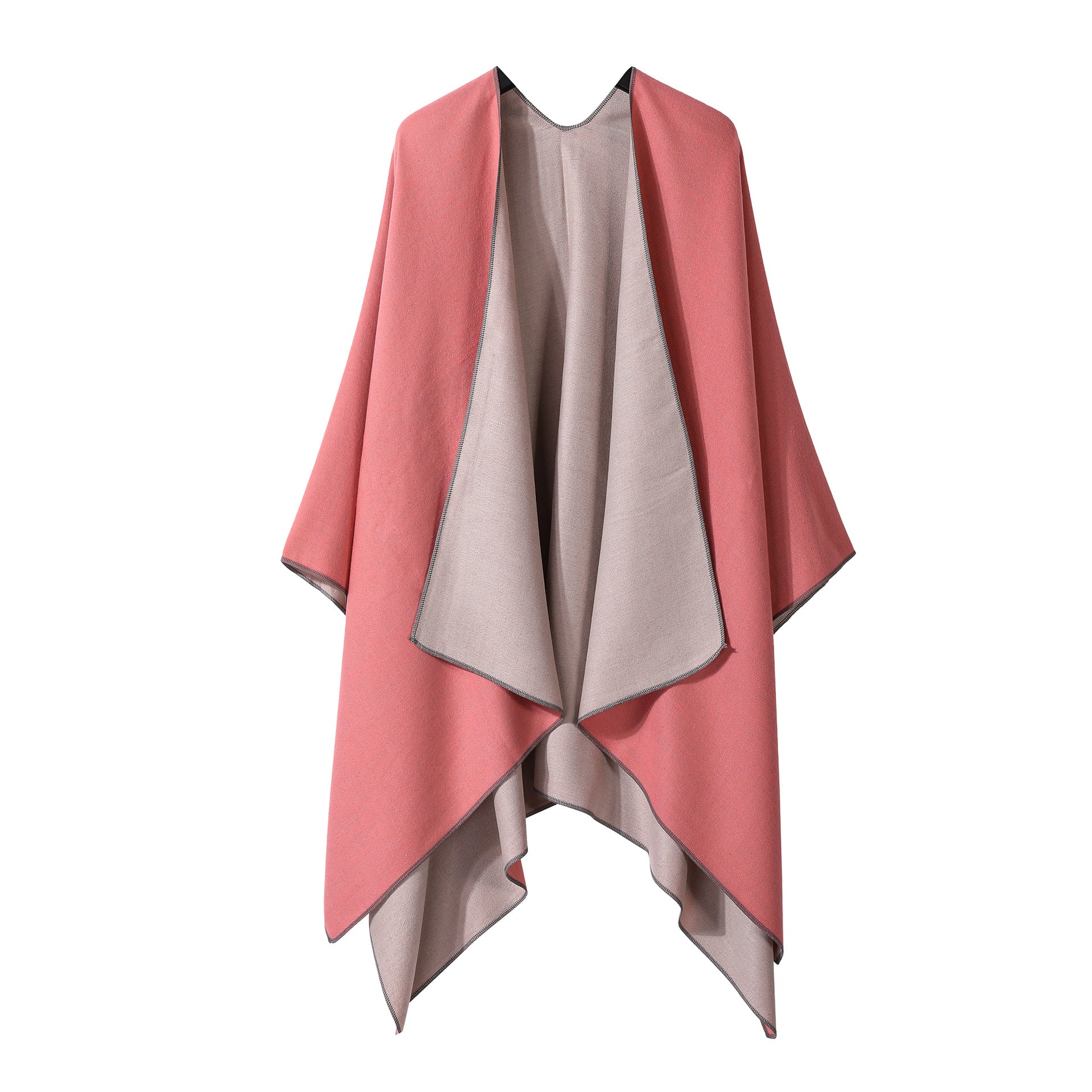 Plaincolored Doublesided Cape Autumn Winter Simple Scarf