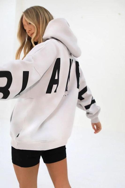 Loose Fit Hoodie with Big Thick Letters