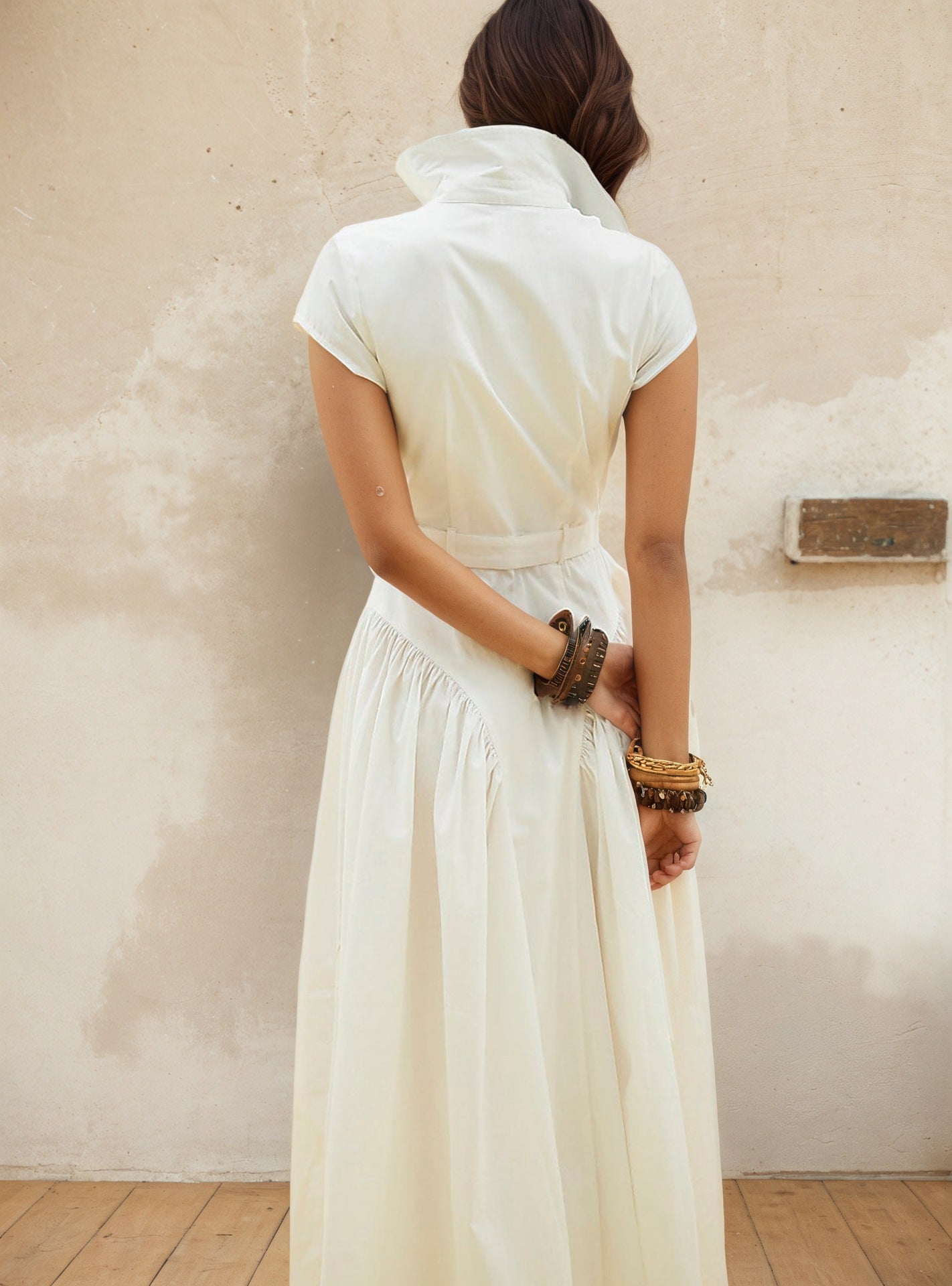 Lapel Maxi Single Breasted Dress
