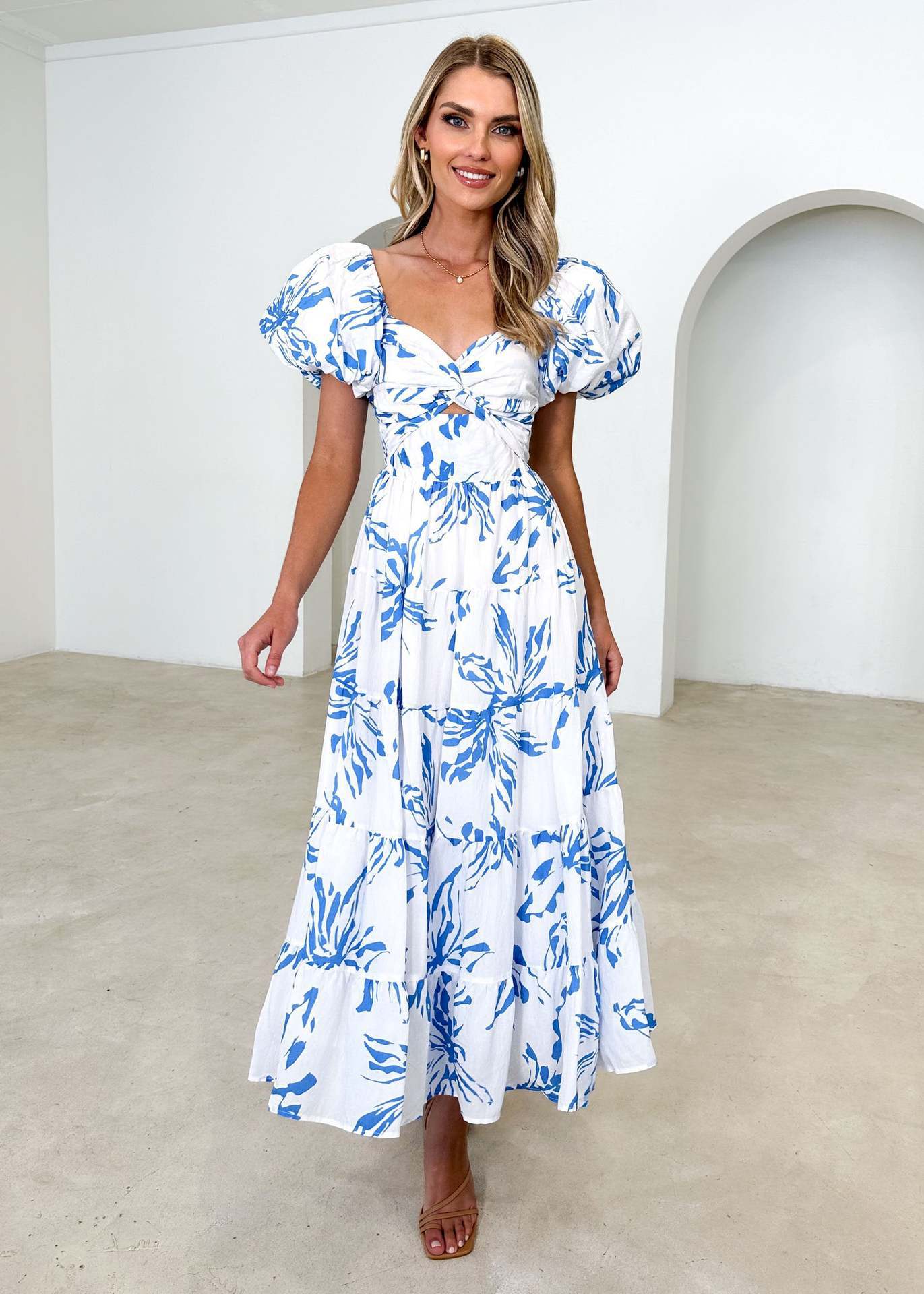 Nora Boutique Dress with Puff Sleeves Premium Wardrobe Essential