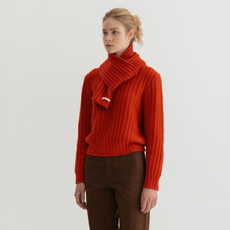 Verticalstriped Sweater Autumn Winter Knitted Wool Scarf