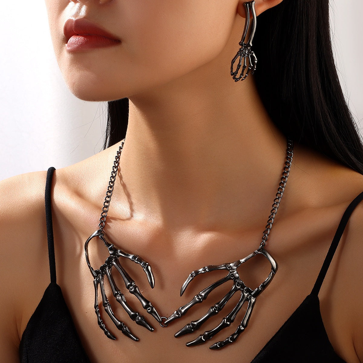 Personality Gothic Punk Skull Pendant Hiphop Halloween Alloy Necklace
